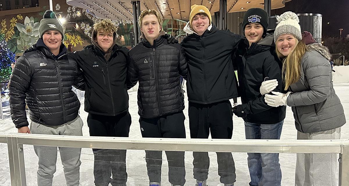 UA students ice skating